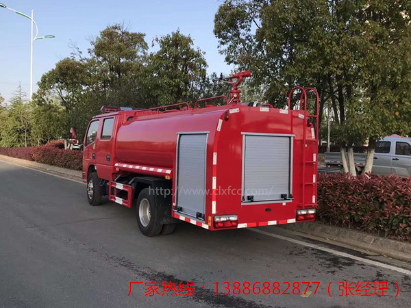 4T东风原装双排消防洒水车